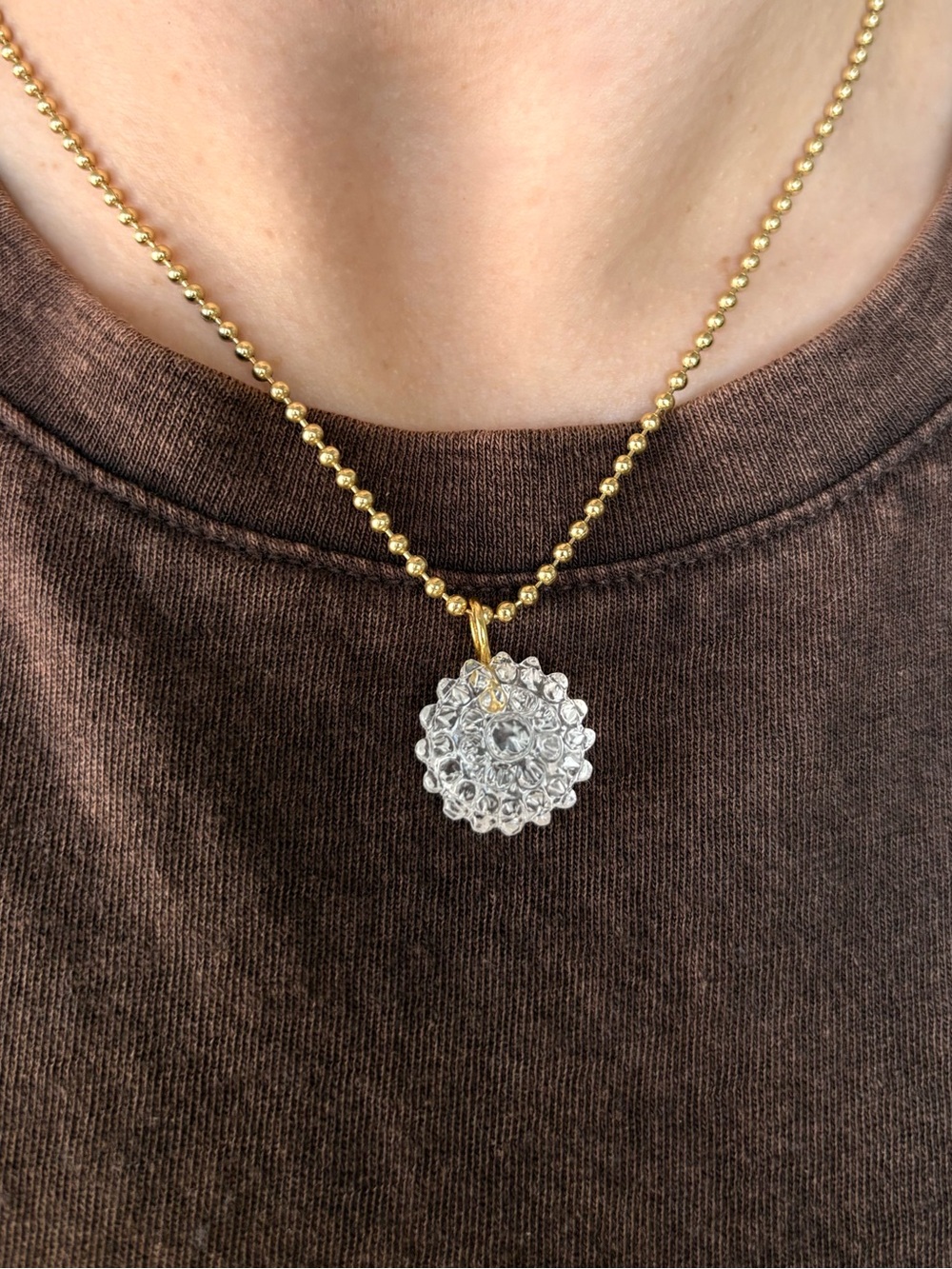 Carved Quartz Pendant, 18mm x 18mm